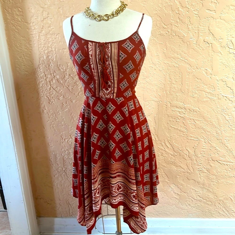 Beautiful Exhilaration Size L Floral Crimson summer dress